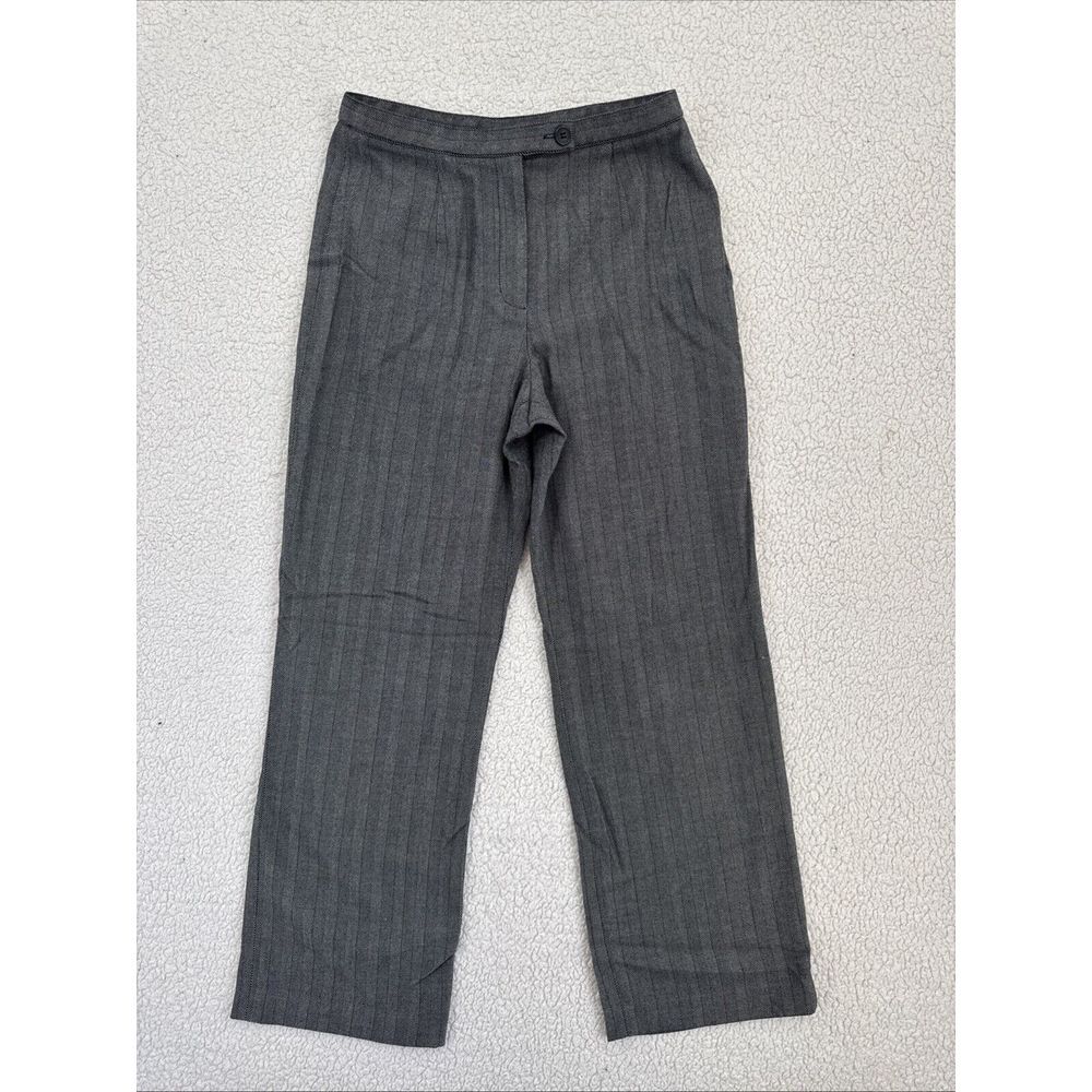 Covington Stretch Dress‎ Pants Women Size 12 Black Herringbone Small Band Waist
